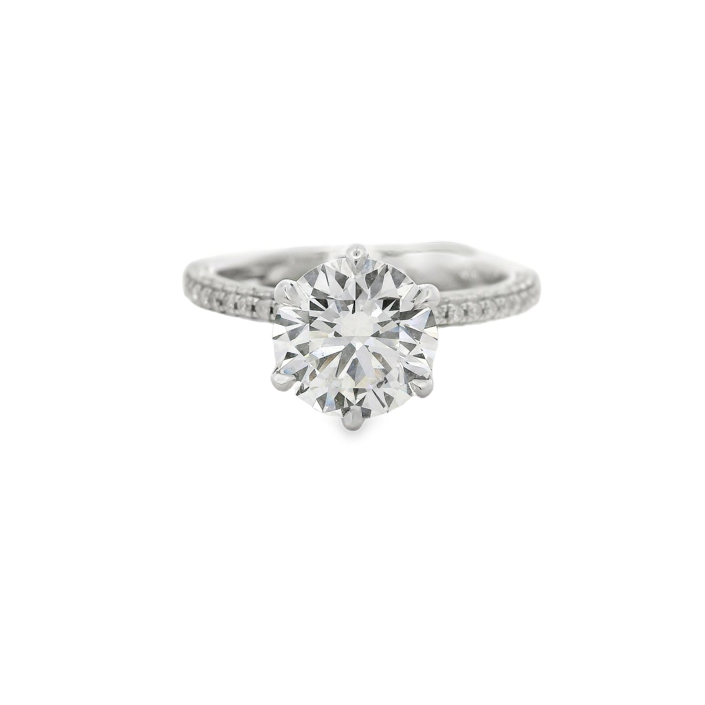 1.72ct Round Cut Lab Grown Valentina Design White Gold