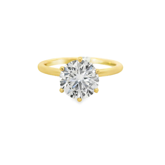 1.71ct Round Cut Lab Grown Catalina Design Yellow Gold