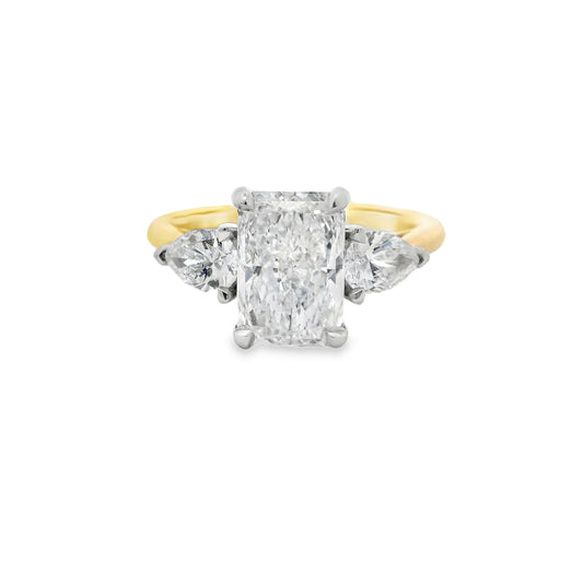 2.02ct Radiant Cut Lab Grown Custom Rosetta Design Two - tone