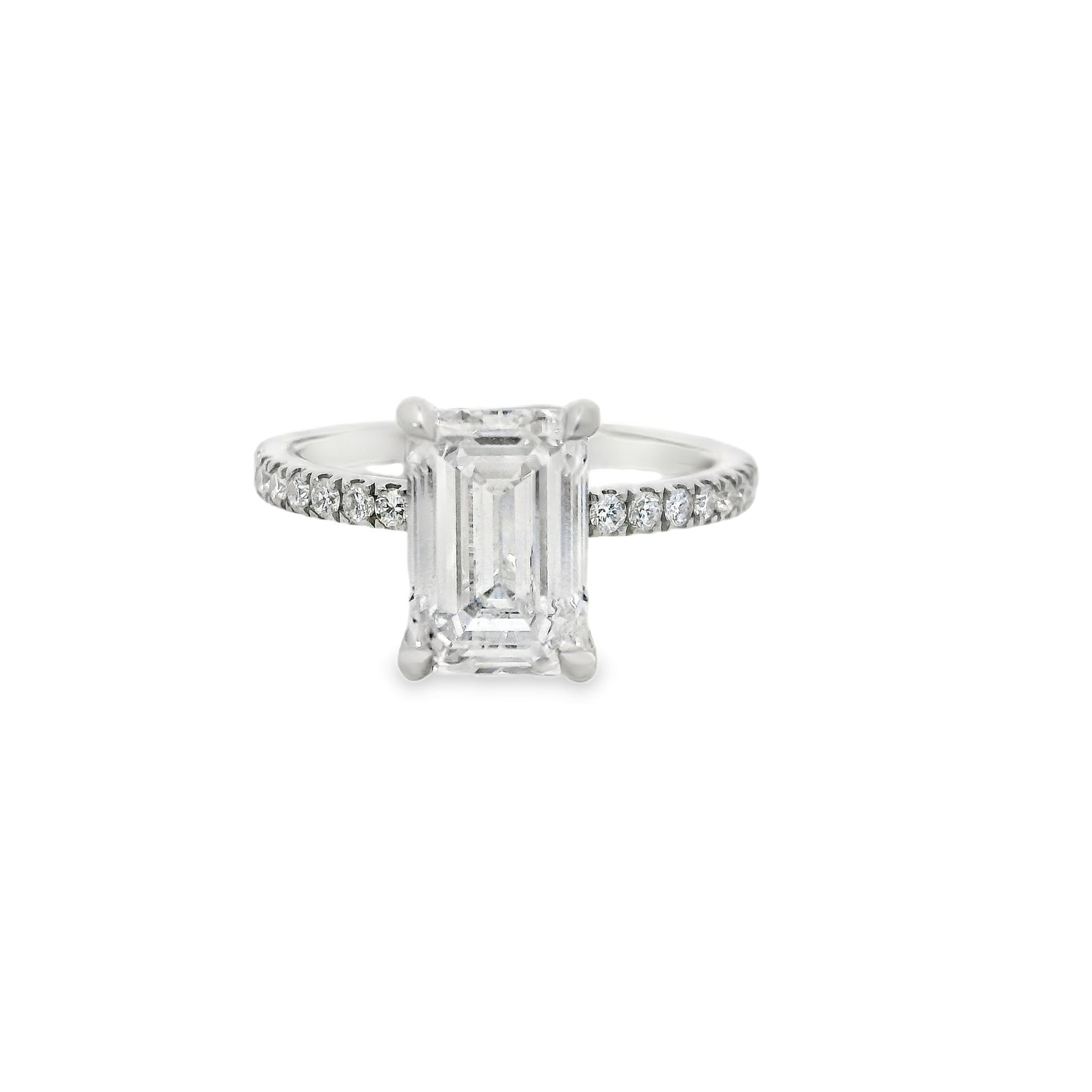 2.58ct Emerald Cut Lab Grown Bassano Design Platinum