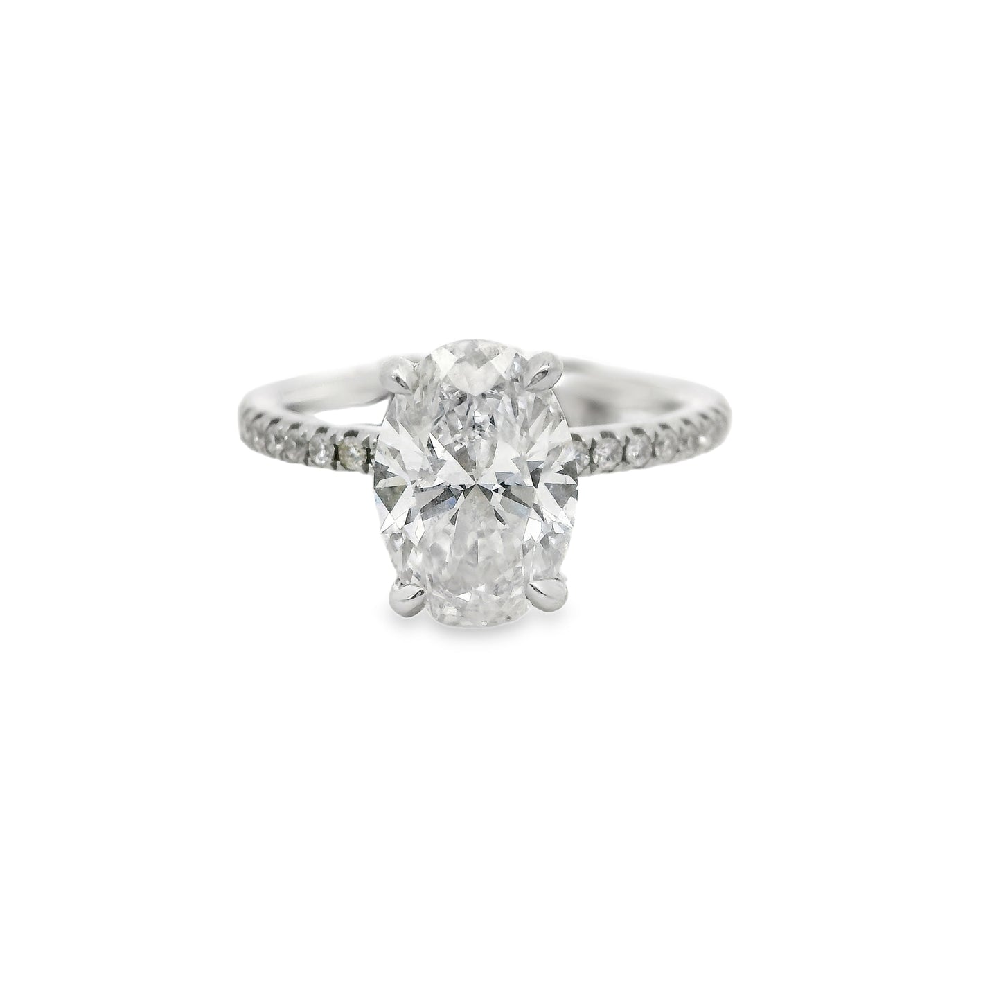 2.01ct Oval Cut Lab Grown Bassano Design Platinum