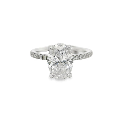 2.01ct Oval Cut Lab Grown Bassano Design Platinum
