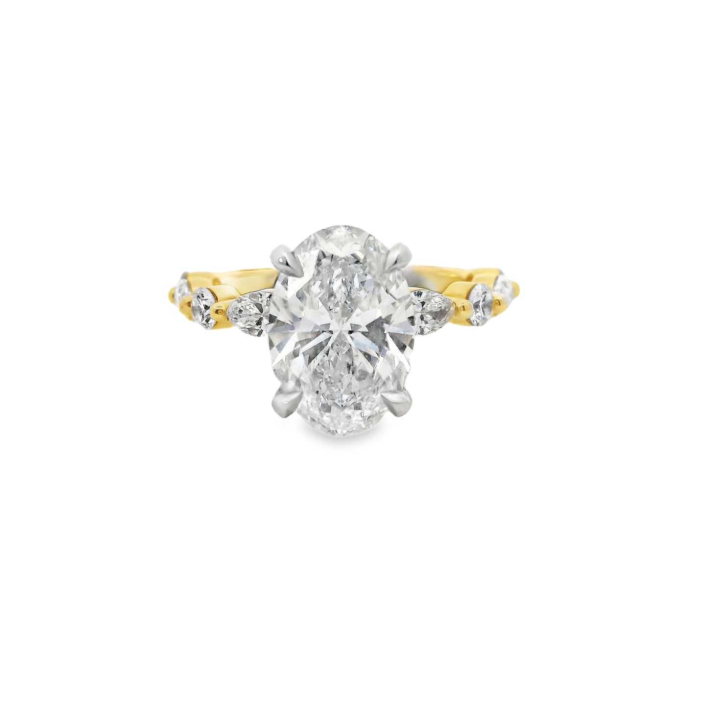 2.53ct Oval Cut Lab Grown Custom Ivy Design Two-tone