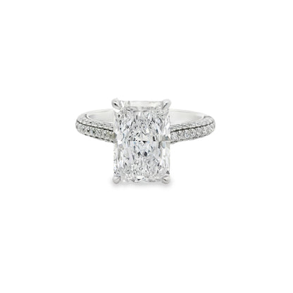 3.02ct Radiant Cut Lab Grown Custom Isabelle Design Platinum