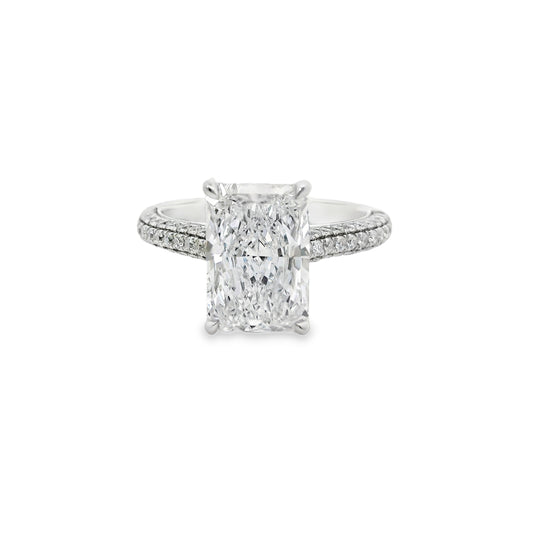 3.02ct Radiant Cut Lab Grown Custom Isabelle Design Platinum