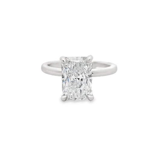 2.51ct Radiant Cut Lab Grown Audrey Design Platinum
