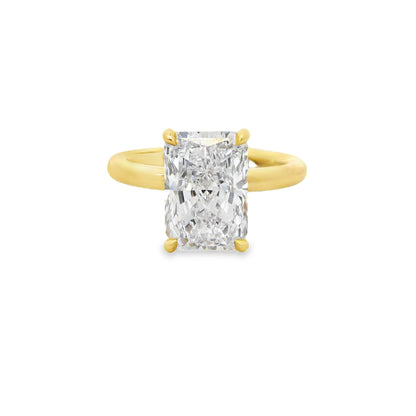 3.54ct Radiant Cut Lab Grown Audrey Design Yellow Gold