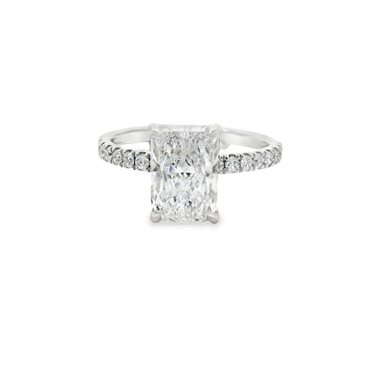 2.51ct Radiant Cut Lab Grown Bassano Design Platinum