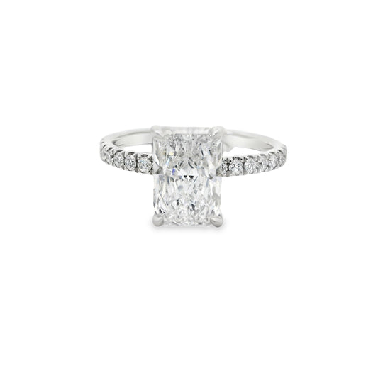 2.51ct Radiant Cut Lab Grown Bassano Design Platinum