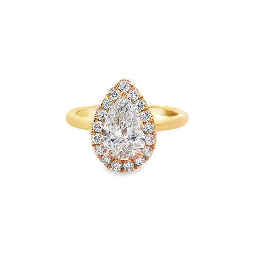 1.01ct Pear Cut Lab Grown Valerie Design Rose Gold