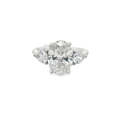 2.59ct Oval Cut Lab Grown Custom Rosetta Design Platinum