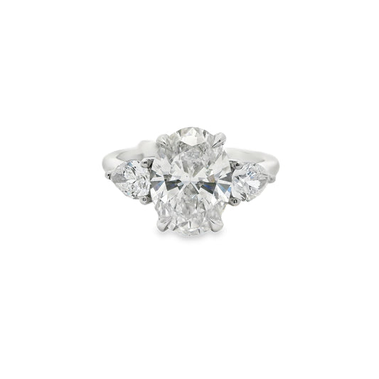 2.59ct Oval Cut Lab Grown Custom Rosetta Design Platinum