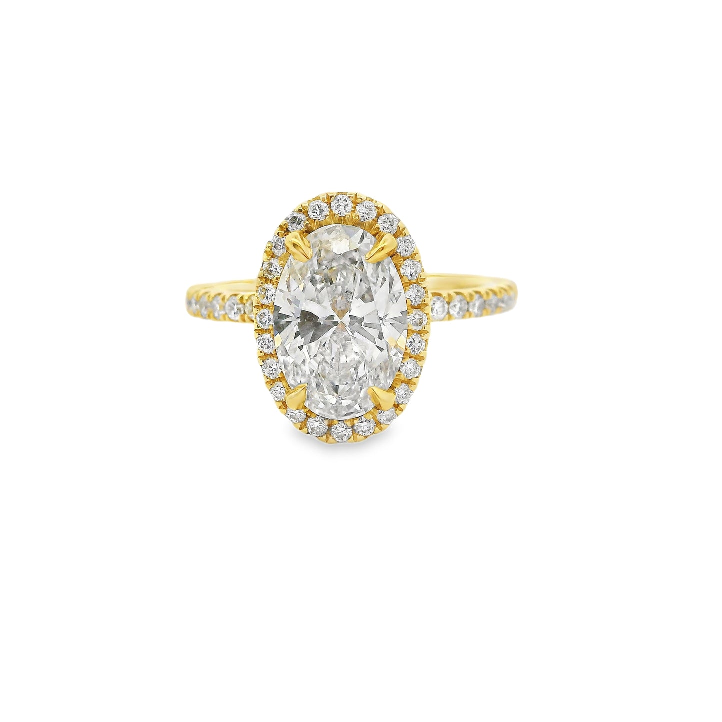 2.06ct Oval Cut Lab Grown Valerie Design Yellow Gold