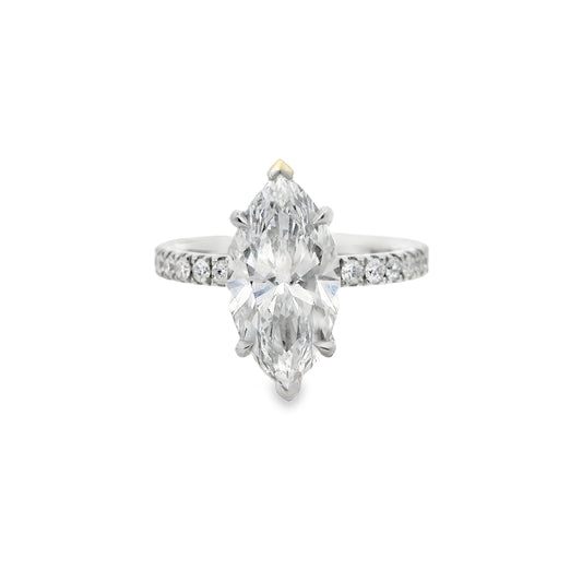 2.52ct Marquise Cut Lab Grown Bassano Design Platinum