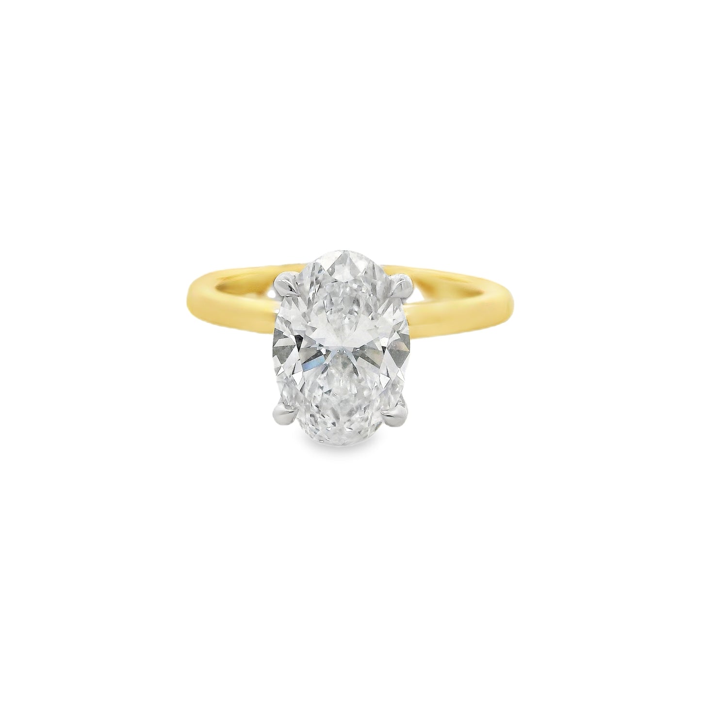 3.06ct Oval Cut Lab Grown Audrey Design Two-tone