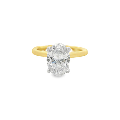 3.06ct Oval Cut Lab Grown Audrey Design Two-tone