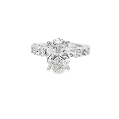 2.55ct Oval Cut Lab Grown Custom Charlet Design Platinum