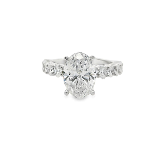 2.55ct Oval Cut Lab Grown Custom Charlet Design Platinum