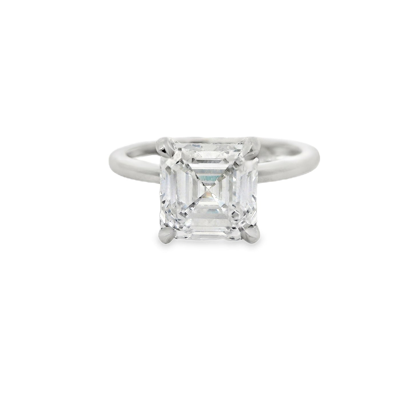 3.09ct Asscher Cut Lab Grown Audrey Design Platinum
