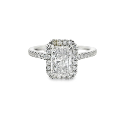 1.20ct Radiant Cut Natural Diamond Custom Elle Design Platinum