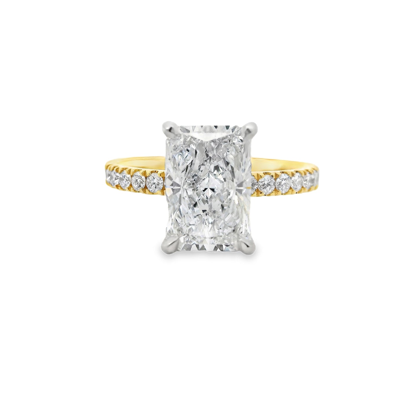 2.55ct Radiant Cut Lab Grown Bassano Design Two-tone