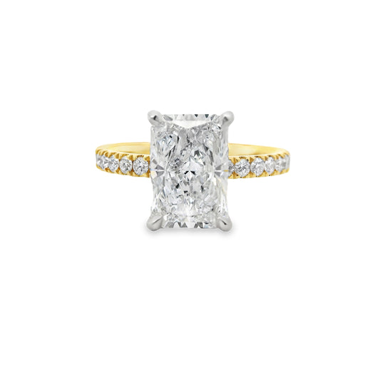 2.55ct Radiant Cut Lab Grown Bassano Design Two-tone