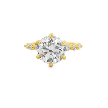 2.50ct Round Cut Lab Grown Ivy Design Yellow Gold