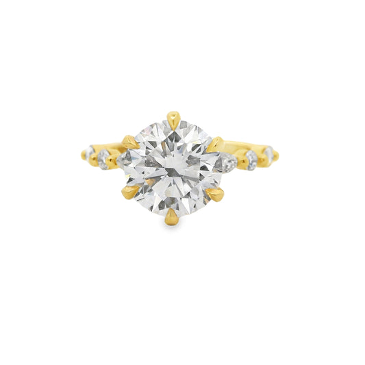 2.50ct Round Cut Lab Grown Ivy Design Yellow Gold