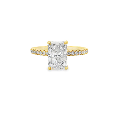 1.52ct Radiant Cut Lab Grown Bassano Design Yellow Gold