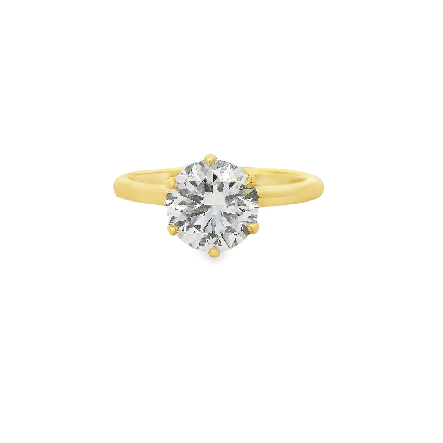 1.72ct Round Cut Lab Grown Lilly Design Yellow Gold