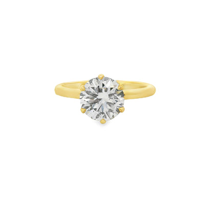 1.72ct Round Cut Lab Grown Lilly Design Yellow Gold