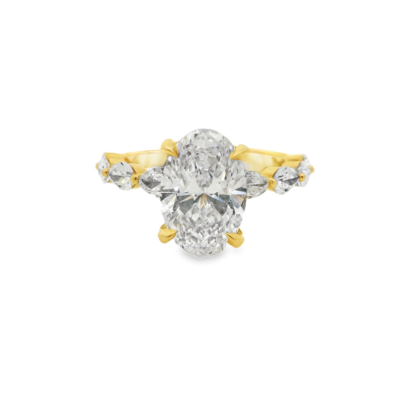 2.57ct Oval Cut Lab Grown Maddie Design Yellow Gold