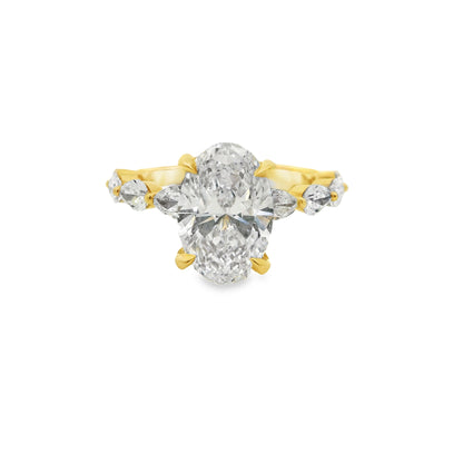 2.57ct Oval Cut Lab Grown Maddie Design Yellow Gold