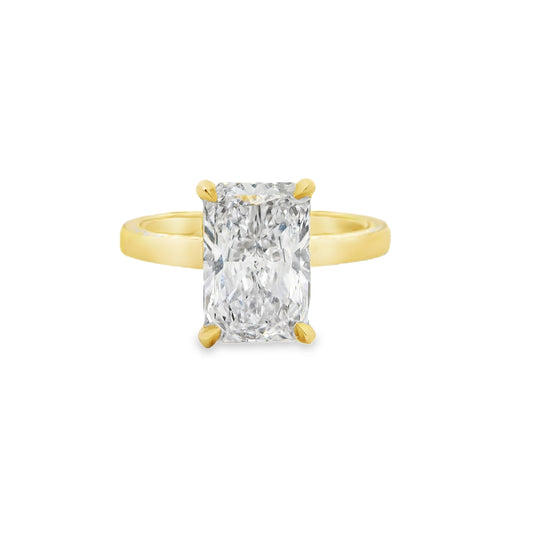 2.52ct Radiant Cut Lab Grown Aria Design Yellow Gold