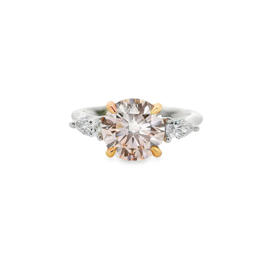 2.24ct Round Pink Lab Grown Diamond Alessia Design Platinum and Rose Gold