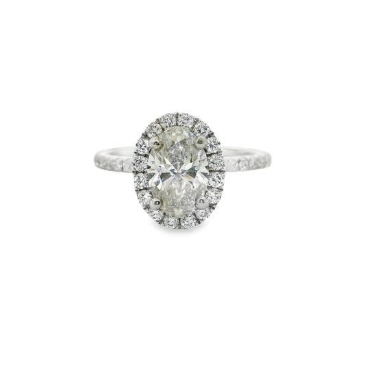 1.09ct Oval Cut Lab Grown Pissarro Design Platinum
