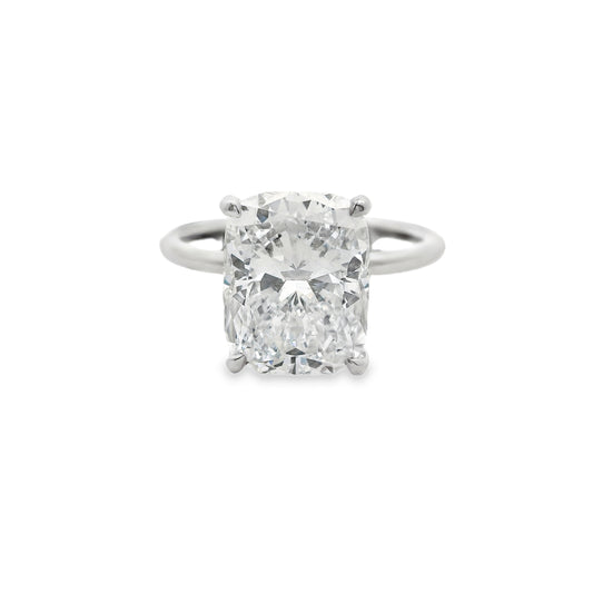 4.04ct Cushion Cut Lab Grown Platinum Audrey Design