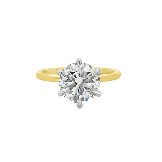 2.50ct Round Cut Lab Grown Henri Design Two-tone