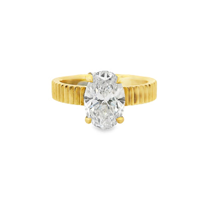 2.07ct Oval Cut Lab Grown Faith Design Yellow Gold