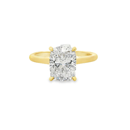 2.12ct Cushion Cut Lab Grown Custom Bella Design Yellow Gold