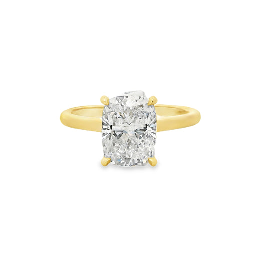 2.12ct Cushion Cut Lab Grown Custom Bella Design Yellow Gold
