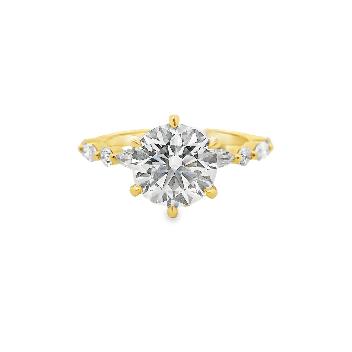2.04ct Round Cut Lab Grown Ivy Design Yellow Gold