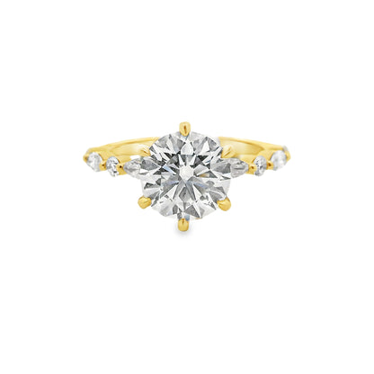 2.04ct Round Cut Lab Grown Ivy Design Yellow Gold
