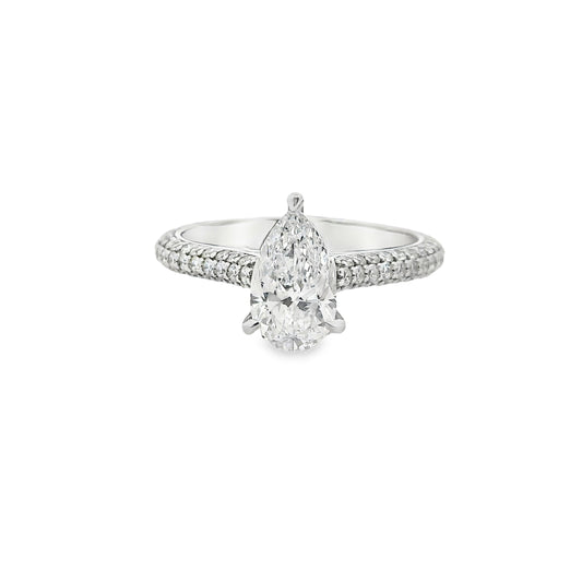 1.51ct Pear Cut Lab Grown Clara Design White Gold