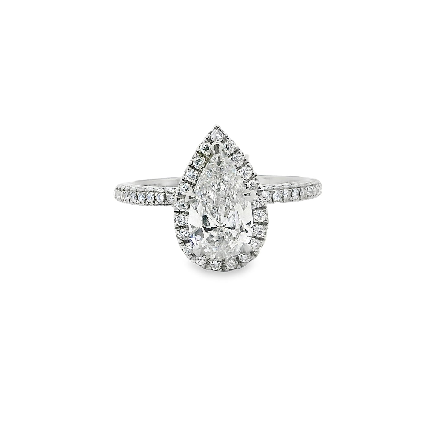 1.21ct Pear Cut Natural Grown Custom Gabrielle Design Platinum