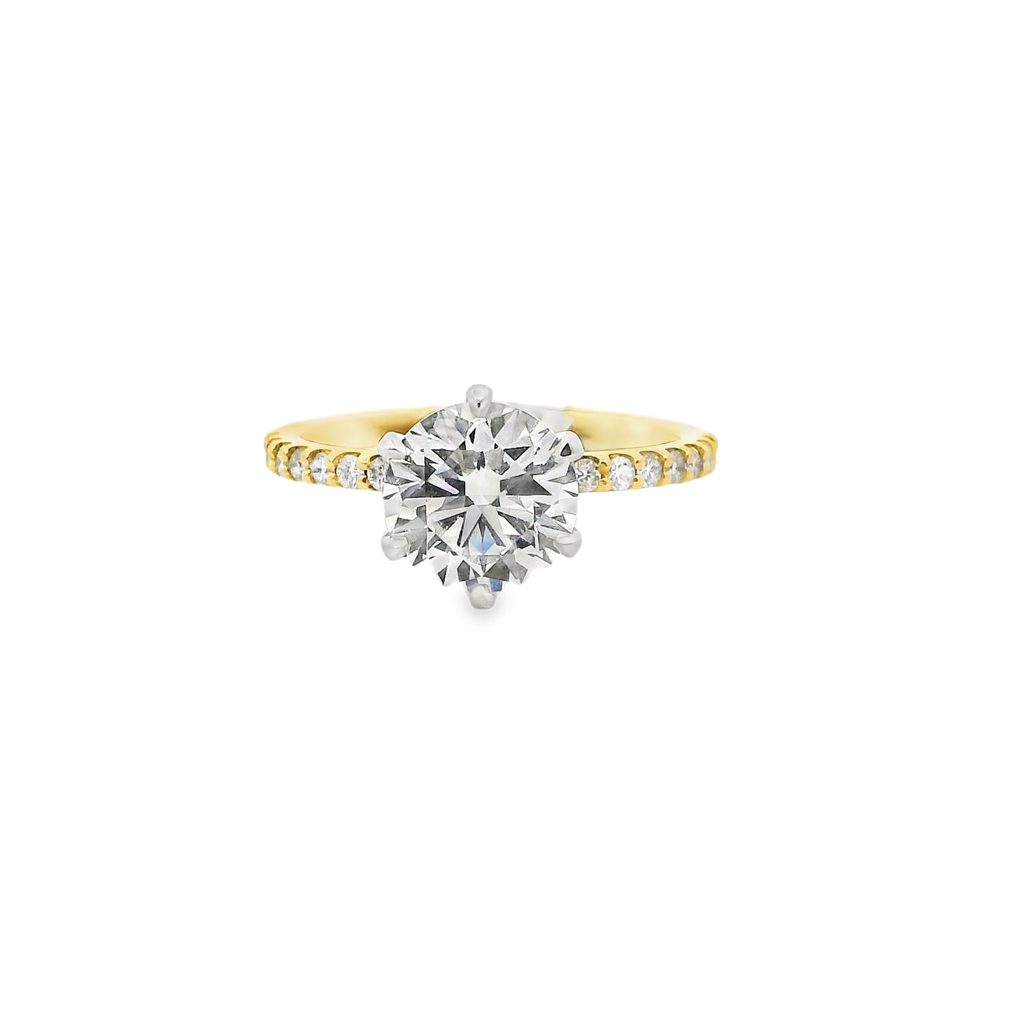 1.70ct Round Cut Lab Grown Veneto Design Two-Tone