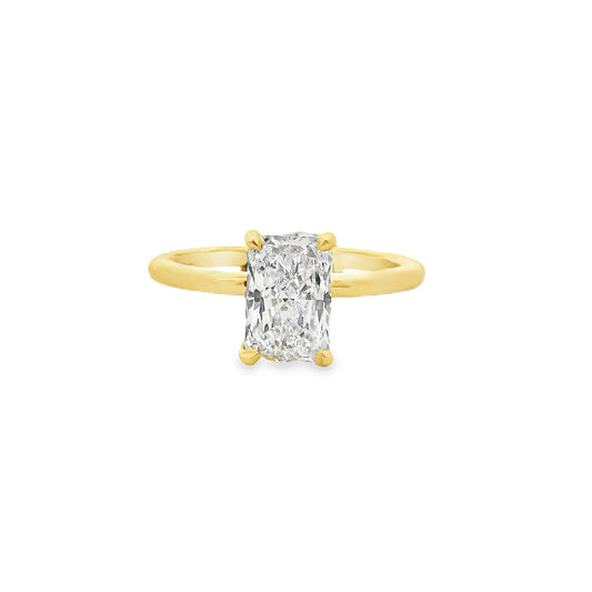 1.54ct Radiant Cut Lab Grown Audrey Design Yellow Gold