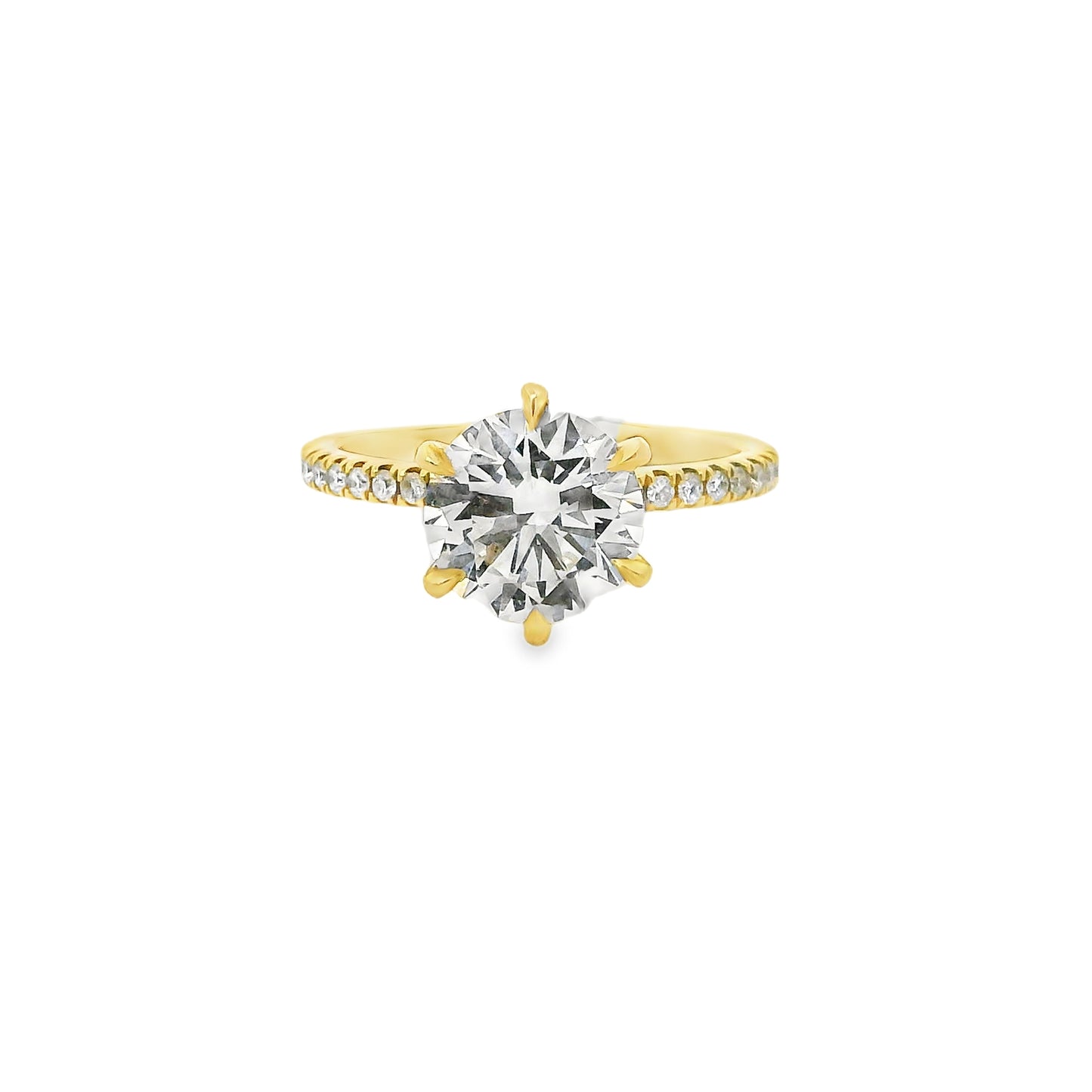 2.01ct Round Cut Natural Grown Veneto Design Yellow Gold
