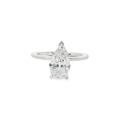 1.73ct Pear Cut Lab Grown Henri Design White Gold