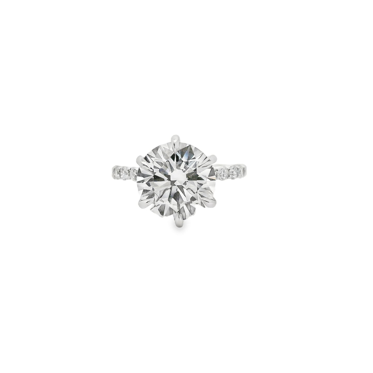 5.02ct Round Cut Lab Grown Custom Veneto Design Platinum